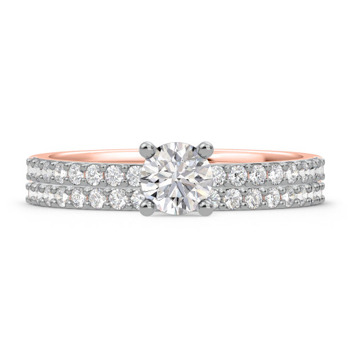 Photo of Keanu 1 ct tw. Round Solitaire Diamond Bridal Ring Set 14K Rose Gold [BR373R-R045]