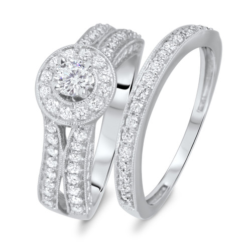 Photo of Cobie 1 1/2 Carat T.W. Round Solitaire Bridal Set 14K White Gold [BR559W-R029]