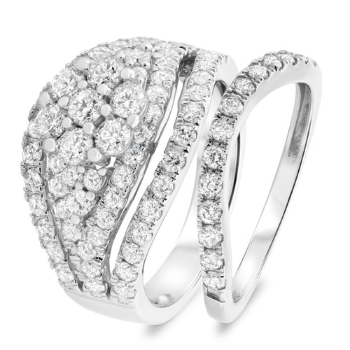 Photo of Aimee 2 1/3 ct tw. Fancy Diamond Bridal Ring Set 10K White Gold [BR402W-C000]