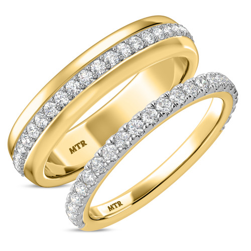 Photo of Kailani 1/2 ct tw. Diamond His and Hers Matching Wedding Band Set 10K Yellow Gold [WB365Y]