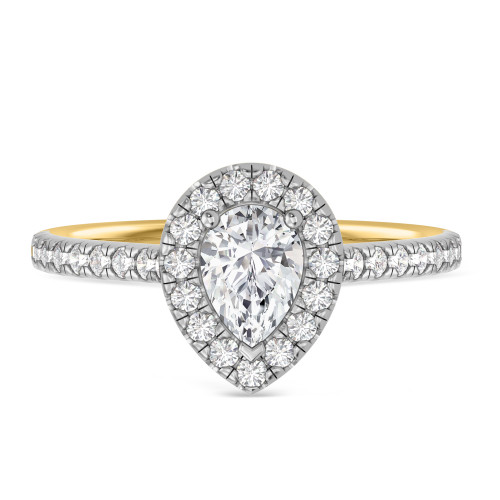 Photo of Adeola 7/8 ct tw. Pear Solitaire Engagement Ring 10K Yellow Gold [BT363YE-F045]