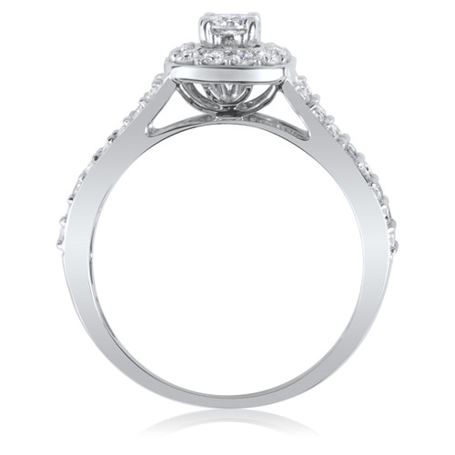 Photo of Demi 1 CT. T.W. Cushion Solitaire Bridal Set 10K White Gold [BT570WE-C000]