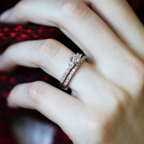 Photo of Evermore 1 1/5 Carat T.W. Round Solitaire Bridal Set 14K Rose Gold [BR452R-R038]