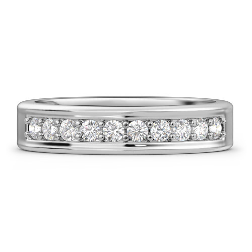 Photo of Keanu 5/8 ct tw. Mens Diamond Wedding Band 10K White Gold [BT373WM]