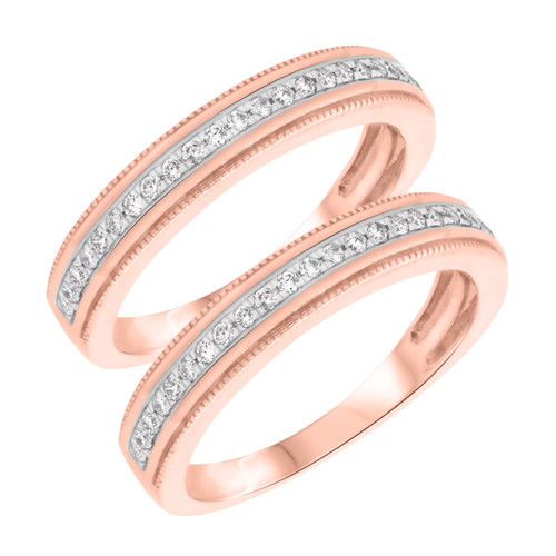 Photo of Lyla 1/2 ct tw. Same Sex Mens Band Set 14K Rose Gold [WM212R]