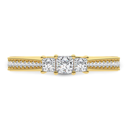 Photo of Annemarie 1 ct tw. Princess Solitaire Engagement Ring 14K Yellow Gold [BT5027YE-H030]