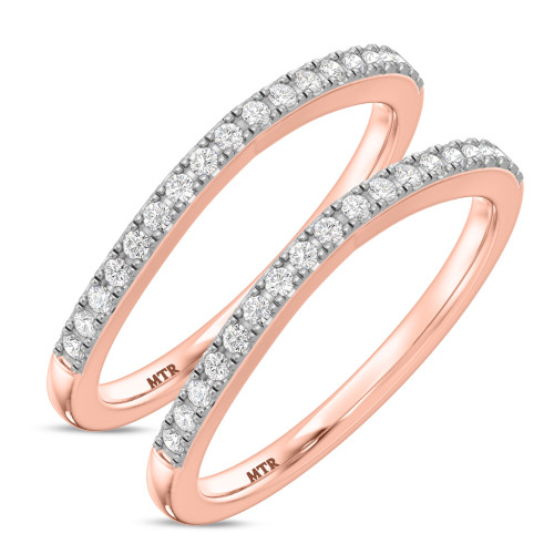 Photo of Alwin 1/3 ct tw. Lab Grown Diamond Same Sex Ladies Band Set 10K Rose Gold [WL2100R]