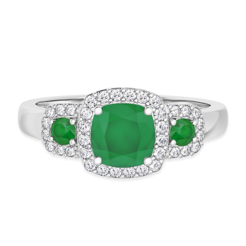 Photo of Kalina 1 1/2 CT. T.W. Emerald and diamond Engagement Ring 10K White Gold [BT2136WE-C000]
