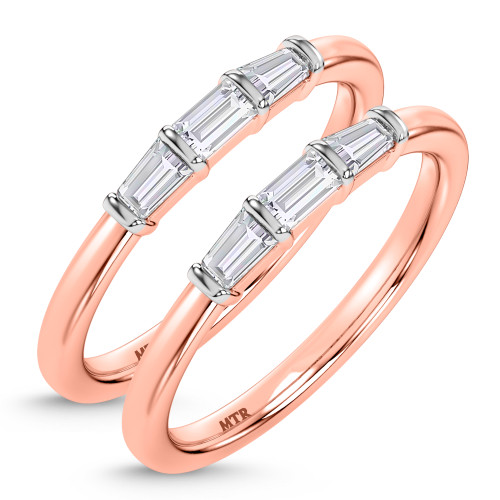 Photo of Canna 5/8 ct tw. Lab Grown Diamond Same Sex Ladies Band Set 14K Rose Gold [WL2114R]