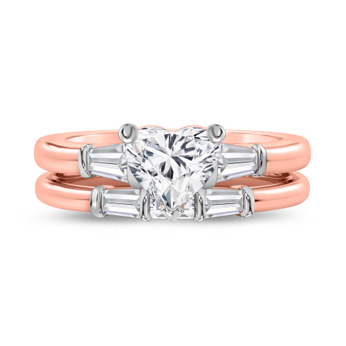 Photo of Canna 1 1/2 ct tw. Lab Grown Heart Solitaire Bridal Set 10K Rose Gold [BR2114R-W095]