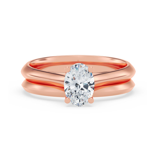 Photo of Jena 3/4 Carat T.W. Oval Solitaire Bridal Set 10K Rose Gold [BR2233R-V070]