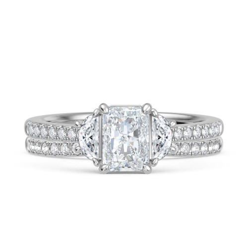 Photo of Aurel 1 3/4 ct tw. Lab Grown Radiant Solitaire Bridal Set 10K White Gold [BR2107W-Z095]