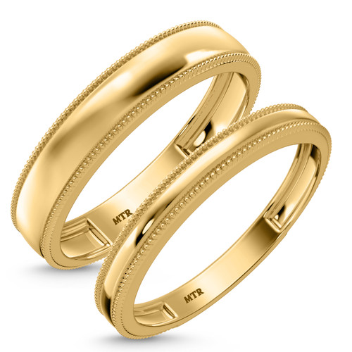 Photo of Hansel 0 ct tw. No Gemstone Wedding Band Set 10K Yellow Gold [WB2265Y]