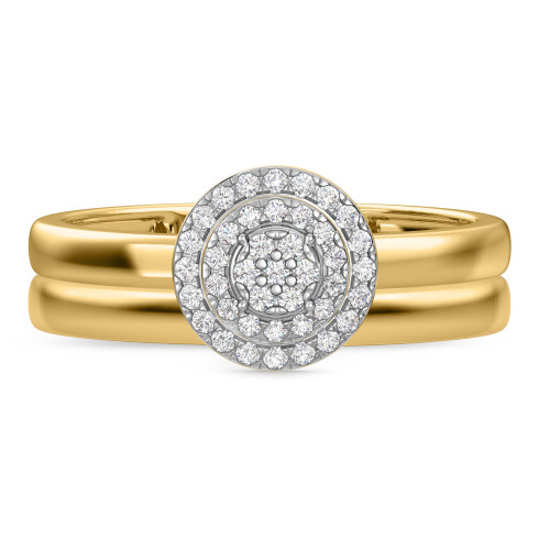 Photo of Ignaz 1/5 ct tw. Diamond Round Cluster Bridal Set 14K Yellow Gold [BR2273Y-C000]
