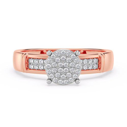 Photo of Omella 1/10 ct tw. Round Cluster Engagement Ring 14K Rose Gold [BT2256RE-C000]