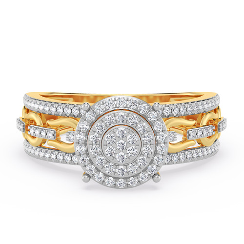 Photo of Hartwin 3/8 ct tw. Diamond Round Cluster Engagement Ring 14K Yellow Gold [BT2262YE-C000]