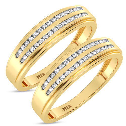 Photo of Ortwin 1/4 ct tw. Diamond Same Sex Mens Band Set 10K Yellow Gold [WM2264Y]