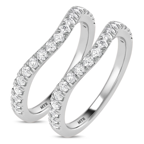 Photo of Daisy 1/3 ct tw. Diamond Same Sex Ladies Band Set 14K White Gold [WL2292W]