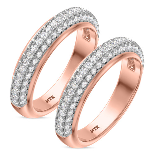 Photo of Gemma 3/4 ct tw. Diamond Same Sex Mens Band Set 14K Rose Gold [WM2285R]