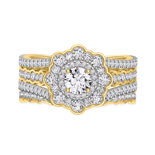 Photo of Briella 2 2/3 Carat T.W. Round Solitaire Bridal Set 14K Yellow Gold [BR5052Y-R070]
