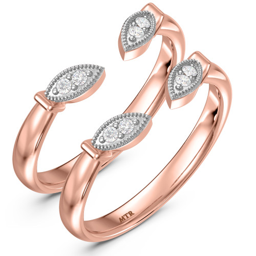 Photo of Mirella 1/10 ct tw. Lab Grown Diamond Same Sex Ladies Band Set 10K Rose Gold [WL2449R]