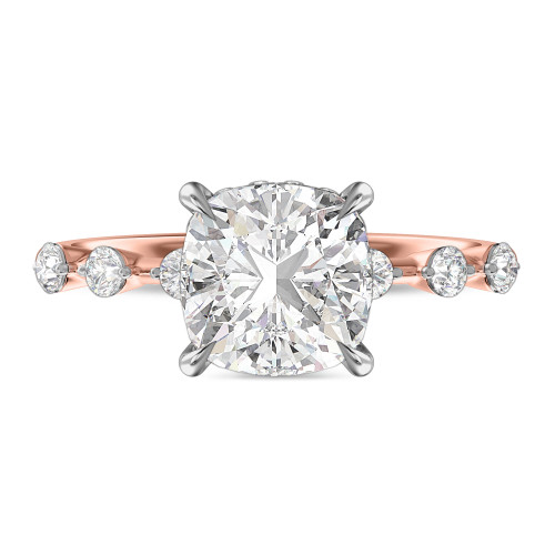 Photo of Elida 5 1/3 ct tw. Lab Grown Diamond Cushion Solitaire Engagement Ring 14K Rose Gold [BT2448RE-Q495]