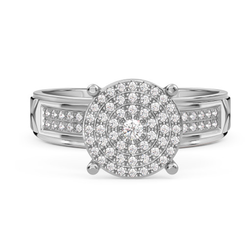 Photo of Gracie 1/3 ct tw. Lab Grown Diamond Round Cluster Engagement Ring 14K White Gold [BT2453WE-C037]