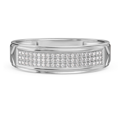 Photo of Gracie 1/5 ct tw. Lab Grown Diamonds Mens Band 14K White Gold [BT2453WM]