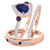 Photo of Ixora 1 1/6 CT. T.W. Sapphire and Diamond Trio Matching Wedding Ring Set 10K Rose Gold [BT1000R-C000]