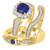 Photo of Kassia 1 1/4 Carat T.W. Sapphire and Diamond Trio Matching Wedding Ring Set 14K Yellow Gold [BT1002Y-C000]