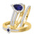Photo of Lita 1 1/4 CT. T.W. Sapphire and Diamond Trio Matching Wedding Ring Set 10K Yellow Gold [BT1003Y-C000]