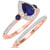 Photo of Ixora 1 1/10 CT. T.W. Sapphire and Diamond Matching Bridal Ring Set 10K Rose Gold [BR1000R-C000]