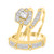 Photo of Yasmine 2/3 ct tw. Princess Solitaire Diamond Matching Trio Ring Set 10K Yellow Gold [BT217Y-P023]