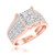 Photo of River 1 3/8 ct tw. Princess Diamond Bridal Ring Set 10K Rose Gold [BT248RE-C000]