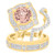 Photo of Lulu 2 1/3 ct tw. Round Morganite Matching Trio Ring Set 14K Yellow Gold [BT234Y-C000]