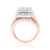 Photo of Mira 3 5/8 ct tw. Princess Diamond Bridal Ring Set 13 5/8K Rose Gold [BT409RE-C000]