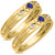 Photo of Garland 1/3 Carat T.W. Sapphire and Diamond Matching Wedding Band Set 14K Yellow Gold [WM879Y]