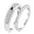 Photo of Lyra 1/3 ct tw. Diamond His and Hers Matching Wedding Band Set 14K White Gold [WB863W]