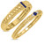 Photo of Manuka 1/7 Carat T.W. Sapphire and Diamond Matching Wedding Band Set 10K Yellow Gold [WB867Y]