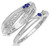 Photo of Neeja 1/6 Carat T.W. Sapphire and Diamond Matching Wedding Band Set 10K White Gold [WB870W]
