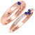 Photo of Abilia 1/4 CT. T.W. Sapphire and Diamond Matching Wedding Band Set 10K Rose Gold [WB877R]