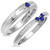 Photo of Abilia 1/4 Carat T.W. Sapphire and Diamond Matching Wedding Band Set 14K White Gold [WB877W]