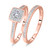 Photo of Bridgette 1/3 ct tw. Cushion Diamond Bridal Ring Set 10K Rose Gold [BR572R-C000]