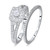 Photo of Jasmine 1/2 ct tw. Cushion Diamond Bridal Ring Set 14K White Gold [BR573W-C000]