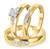 Photo of Amor 3/8 ct tw. Princess Diamond Matching Trio Ring Set 14K Yellow Gold [BT522Y-C000]