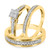 Photo of Princess Oshun 1/2 ct tw. Princess Diamond Matching Trio Ring Set 10K Yellow Gold [BT529Y-C000]