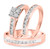 Photo of Arabella 1 1/8 ct tw. Princess Diamond Matching Trio Ring Set 14K Rose Gold [BT532R-C000]
