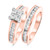 Photo of Elegance 1 1/2 ct tw. Princess Diamond Bridal Ring Set 10K Rose Gold [BR591R-C000]