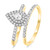 Photo of Savannah 5/8 ct tw. Pear Solitaire Diamond Bridal Ring Set 10K Yellow Gold [BR676Y-C000]
