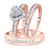 Photo of Darla 1 1/5 ct tw. Heart Diamond Matching Trio Ring Set 14K Rose Gold [BT563R-C000]